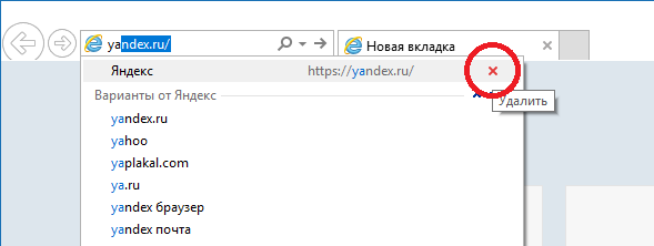 Как удалить автозаполнение URL-адресов в Internet Explorer?