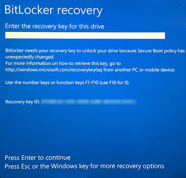 Bitlocker driver ошибка 24620 windows 10