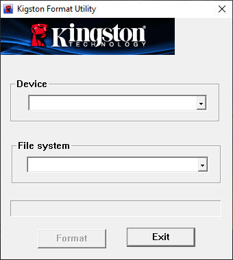 Восстановление Usb накопителей в Kingston Format Utility