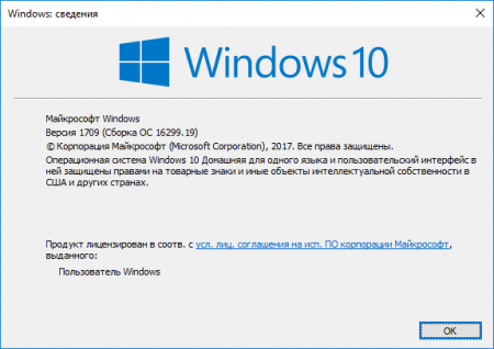 Узнаем номер сборки Windows 10 на устройстве