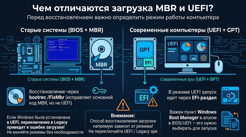 Чем отличаются загрузка MBR и UEFI