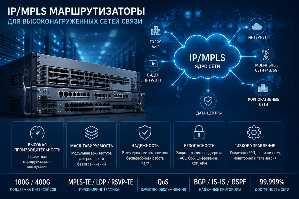 IP/MPLS маршрутизаторы для высоконагруженных сетей связи
