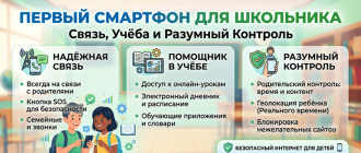 Первый смартфон для школьника - связь, учёба и разумный контроль